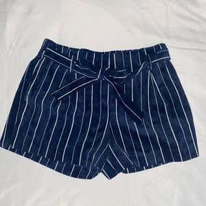 Velvet High Waisted Striped Shorts